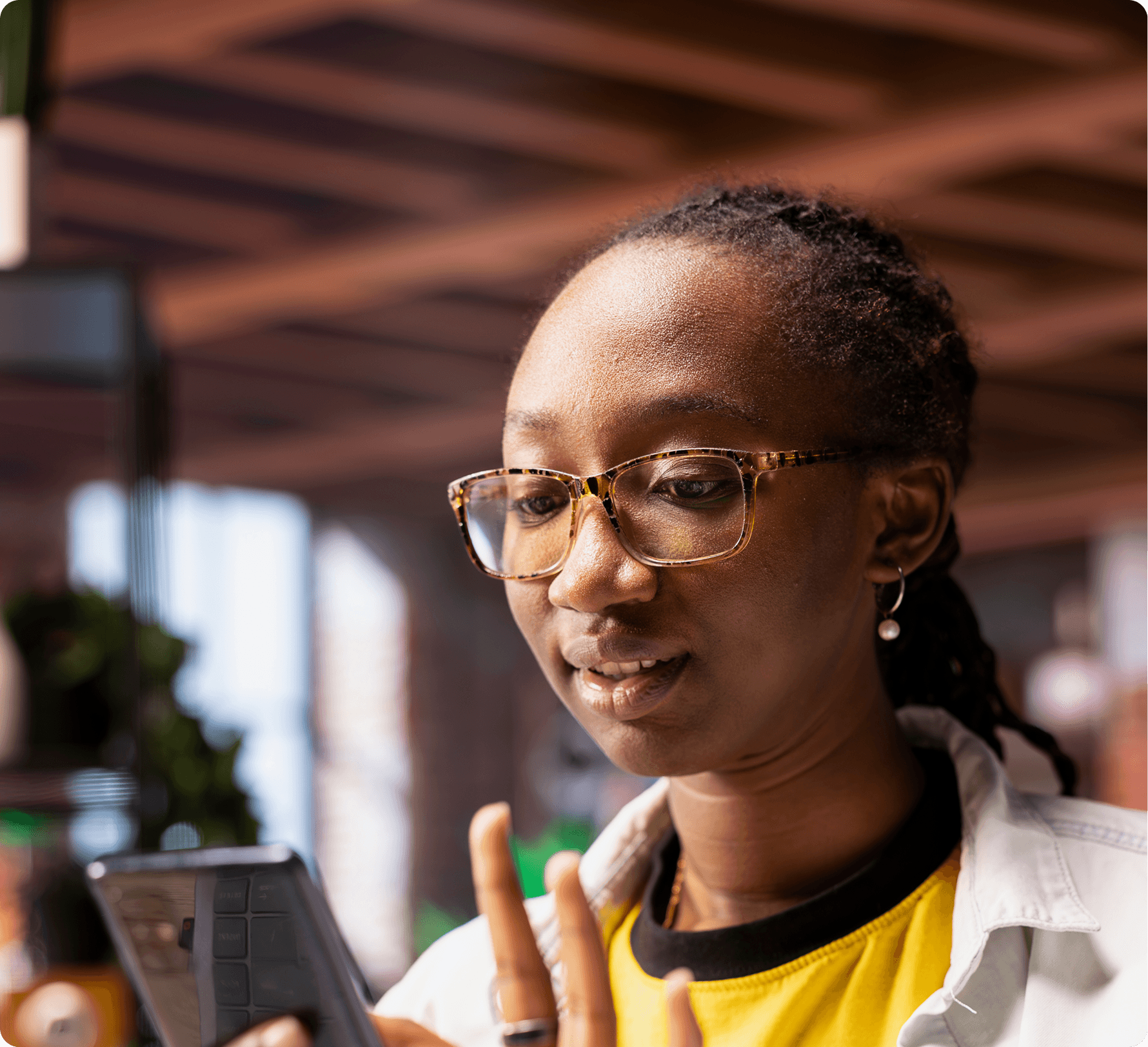 Business owner accepting a mobile payment